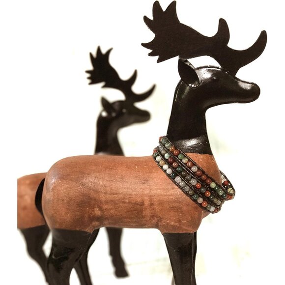 Leather Bracelet Genuine Leather Agate Stainless Steel Snap Button Wrap - Picture 3 of 7